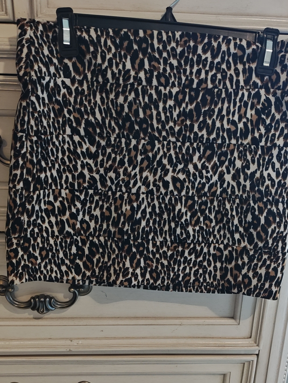 Love Culture Leopard Print Mini Skirt in Black, Brown & Cream